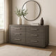 Thorne 6 Drawer Wide Dresser | Warm Gray Solid Wood Bedroom Storage