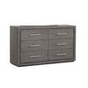 Thorne 6 Drawer Wide Dresser | Warm Gray Solid Wood Bedroom Storage
