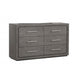 Thorne 6 Drawer Wide Dresser | Warm Gray Solid Wood Bedroom Storage