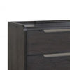 Osko 6 Drawer Wide Dresser | Black Solid Wood | Stainless Steel Trim BM340227