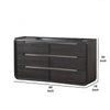 Osko 6 Drawer Wide Dresser | Black Solid Wood | Stainless Steel Trim BM340227