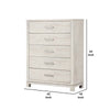 Loji 5 Drawer Tall Dresser Chest | Weathered Gray Solid Wood Storage BM340228