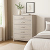 Loji 5 Drawer Tall Dresser Chest | Weathered Gray Solid Wood Storage BM340228