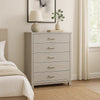 Loji 5 Drawer Tall Dresser Chest | Weathered Gray Solid Wood Storage