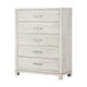 Loji 5 Drawer Tall Dresser Chest | Weathered Gray Solid Wood Storage