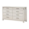 Loji 8 Drawer Wide Dresser | Weathered Gray Solid Wood Bedroom Storage BM340229