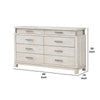 Loji 8 Drawer Wide Dresser | Weathered Gray Solid Wood Bedroom Storage BM340229