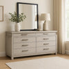 Loji 8 Drawer Wide Dresser | Weathered Gray Solid Wood Bedroom Storage BM340229