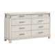 Loji 8 Drawer Wide Dresser | Weathered Gray Solid Wood Bedroom Storage