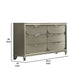 Zema 6 Drawer Wide Dresser | Silver Solid Wood | Acrylic Accents BM340230