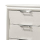 Dima 6 Drawer Wide Dresser | Pearl White Solid Wood | Acrylic Hardware BM340231