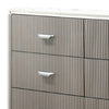 Gema 6 Drawer Wide Dresser | Light Gray Solid Wood | Cultured Stone Top BM340232