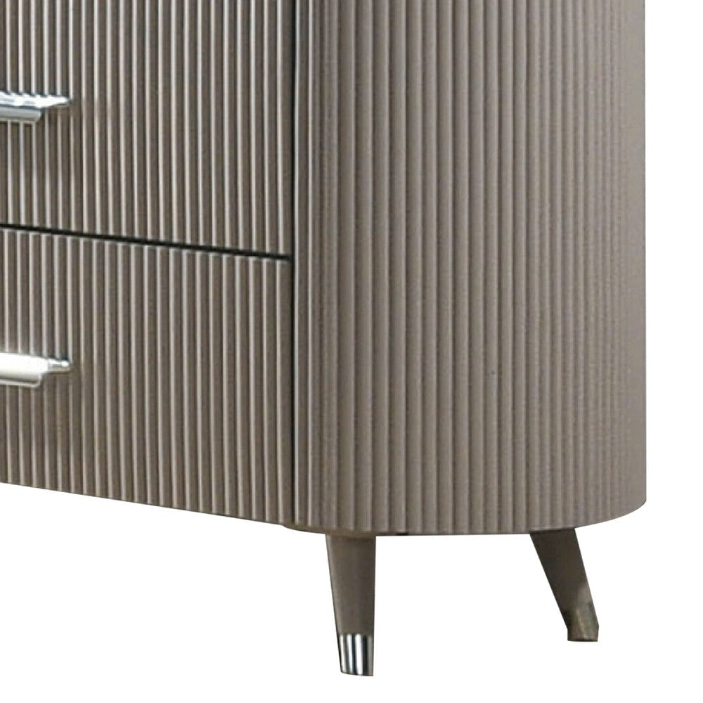 Gema 6 Drawer Wide Dresser | Light Gray Solid Wood | Cultured Stone Top BM340232