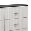 Alda 6 Drawer Wide Dresser | Light Gray Solid Wood | Cultured Stone Top BM340233