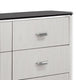 Alda 6 Drawer Wide Dresser | Light Gray Solid Wood | Cultured Stone Top BM340233