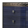 Cote 6 Drawer Dresser | Ash Gray | Indigo Blue Solid Wood | Chrome BM340234