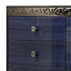 Cote 6 Drawer Dresser | Ash Gray | Indigo Blue Solid Wood | Chrome BM340234