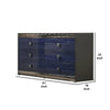Cote 6 Drawer Dresser | Ash Gray | Indigo Blue Solid Wood | Chrome BM340234
