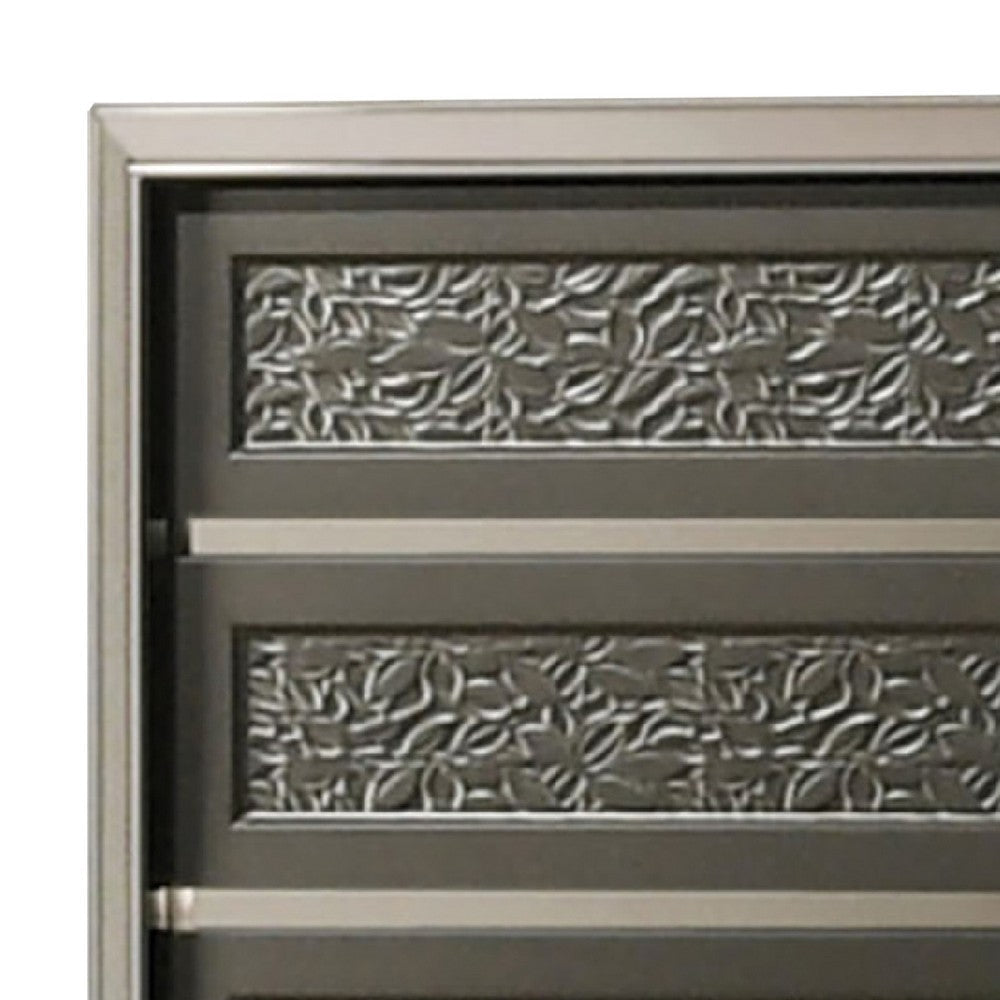 Levi 5 Drawer Tall Dresser Chest | Dark Gray Solid Wood | Bedroom Storage BM340236