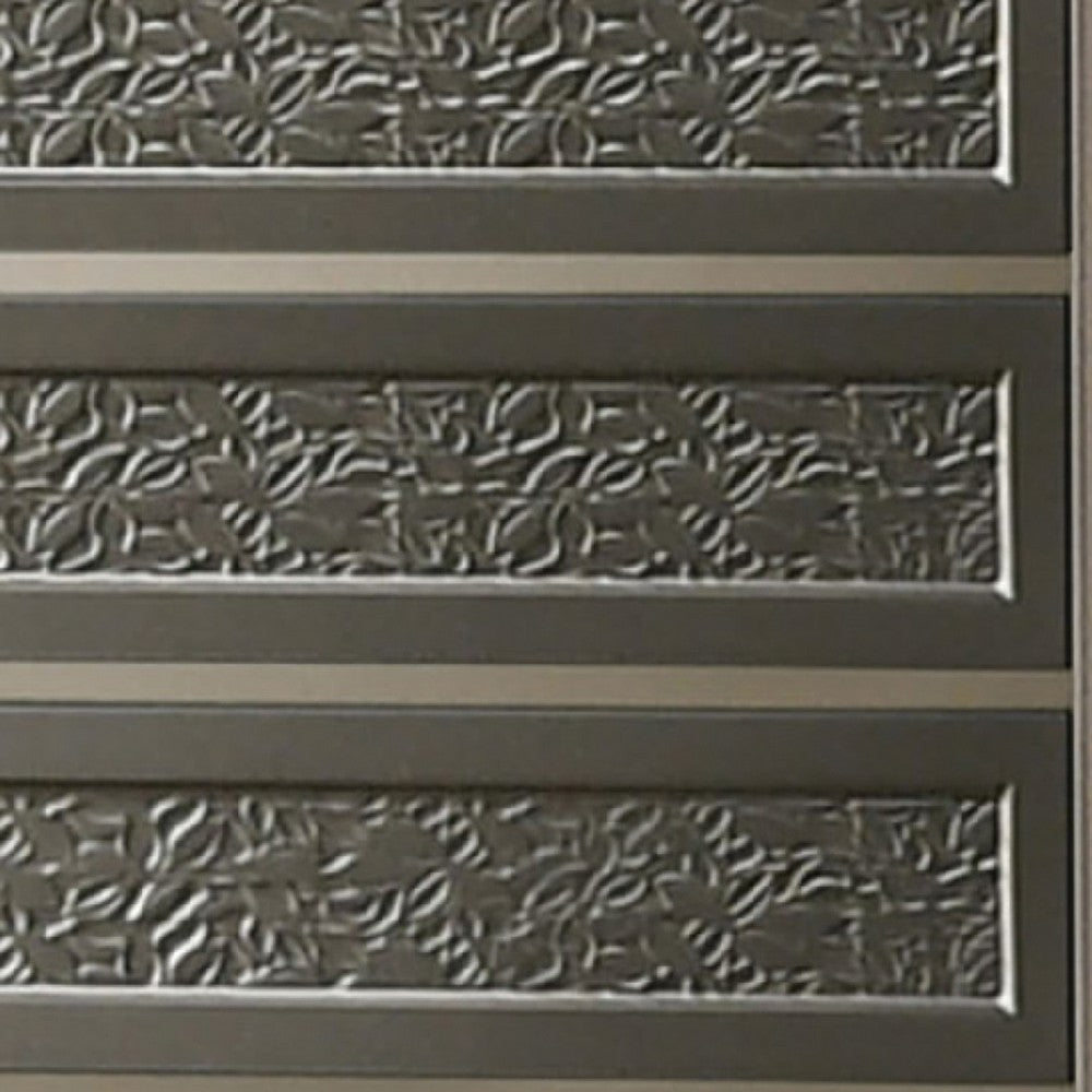 Levi 5 Drawer Tall Dresser Chest | Dark Gray Solid Wood | Bedroom Storage BM340236