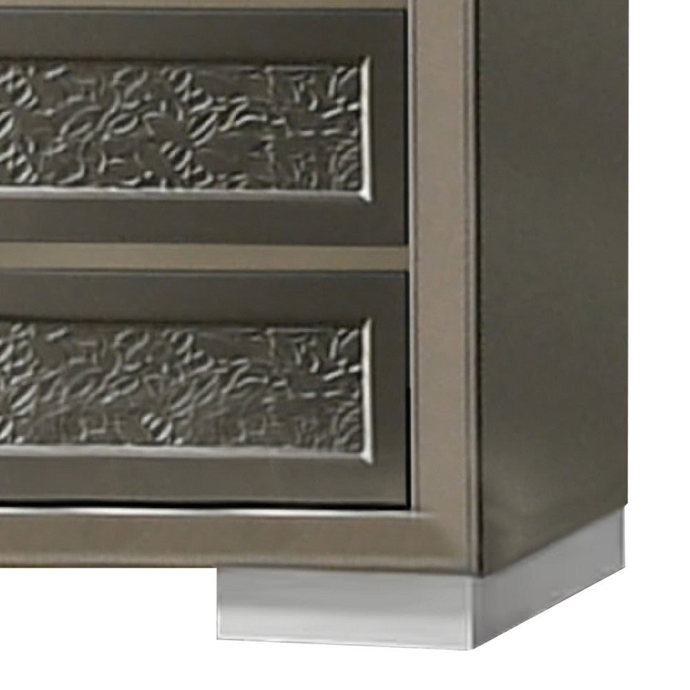 Levi 5 Drawer Tall Dresser Chest | Dark Gray Solid Wood | Bedroom Storage BM340236