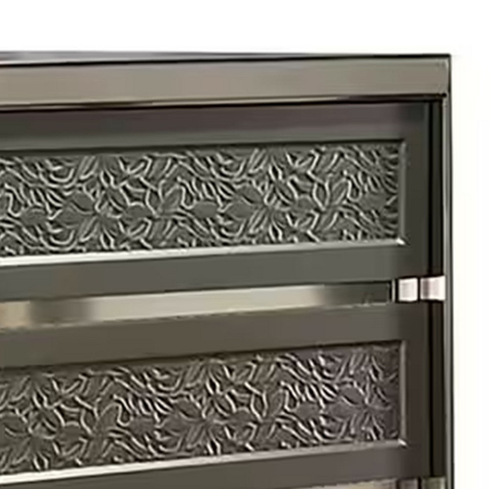 Levi 6 Drawer Wide Dresser | Dark Gray Solid Wood | Bedroom Storage BM340237