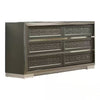 Levi 6 Drawer Wide Dresser | Dark Gray Solid Wood | Bedroom Storage