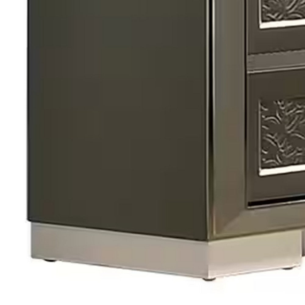 Levi 6 Drawer Wide Dresser | Dark Gray Solid Wood | Bedroom Storage BM340237