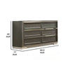 Levi 6 Drawer Wide Dresser | Dark Gray Solid Wood | Bedroom Storage BM340237