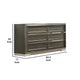 Levi 6 Drawer Wide Dresser | Dark Gray Solid Wood | Bedroom Storage BM340237