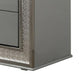 Cyl 6 Drawer Wide Dresser | Metallic Gray Solid Wood | Chrome Trim BM340238