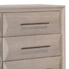 Nitz 6 Drawer Wide Dresser | White Oak Solid Wood Frame | Rose Gold Handles BM340240