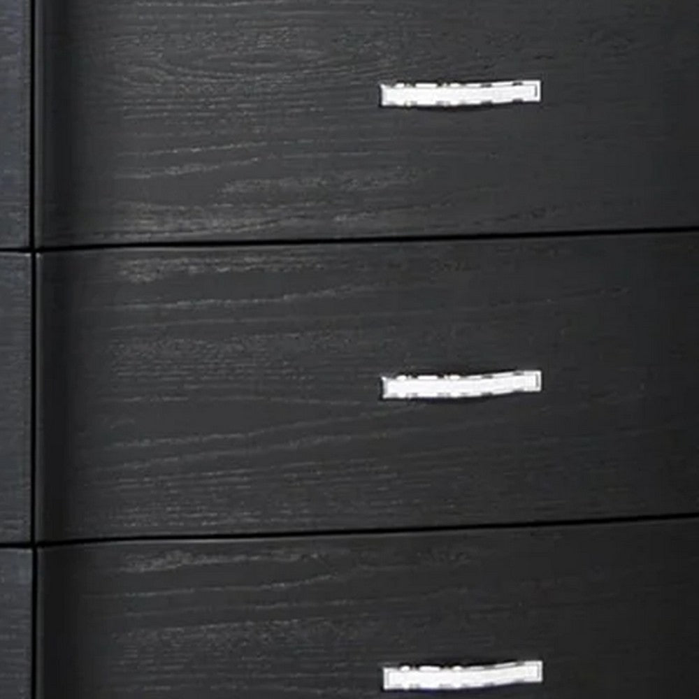 Eleena 6 Drawer Wide Dresser | Black Solid Wood | Acrylic Handles BM340241