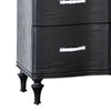 Eleena 6 Drawer Wide Dresser | Black Solid Wood | Acrylic Handles BM340241