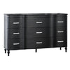 Eleena 6 Drawer Wide Dresser | Black Solid Wood | Acrylic Handles