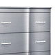 Eleena 6 Drawer Wide Dresser | Silver Solid Wood Frame | Acrylic Handles BM340242