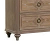 Lyla 7 Drawer Wide Dresser | Rustic Oak Solid Wood | Antique Mirror Panels BM340243