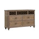 Lyla 7 Drawer Wide Dresser | Rustic Oak Solid Wood | Antique Mirror Panels
