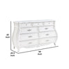 Valena 9 Drawer Wide Dresser | White Solid Wood | Carved Accents BM340245