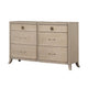 Fea 6 Drawer Wide Dresser | Natural Oak Brown Solid Wood | Acrylic BM340247