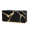 Goldie 6 Drawer Wide Dresser | Black & Gold Wood | Bedroom Storage BM340249