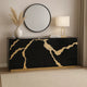 Goldie 6 Drawer Wide Dresser | Black & Gold Wood | Bedroom Storage