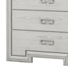 Basil 5 Drawer Tall Dresser Chest | Rustic White Solid Wood | Cedar Lining