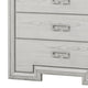 Basil 5 Drawer Tall Dresser Chest | Rustic White Solid Wood | Cedar Lining