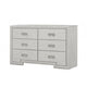 Basil 6 Drawer Wide Dresser | Rustic White Solid Wood | Cedar Lining