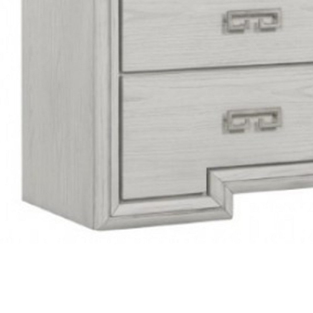 Basil 6 Drawer Wide Dresser | Rustic White Solid Wood | Cedar Lining