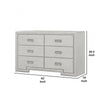 Basil 6 Drawer Wide Dresser | Rustic White Solid Wood | Cedar Lining