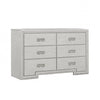 Basil 6 Drawer Wide Dresser | Rustic White Solid Wood | Cedar Lining