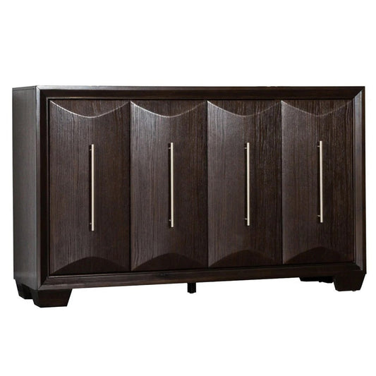 Witzy Sideboard Buffet Console | Espresso Brown Wood | 4 Doors | 60"