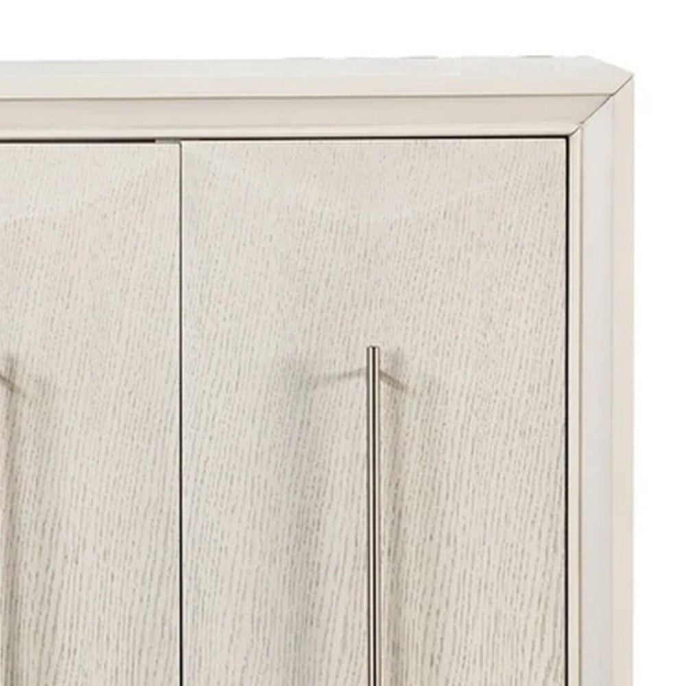 Witzy Sideboard Buffet Console | Oak White Poplar Wood | 4 Doors | 60’’ BM340253